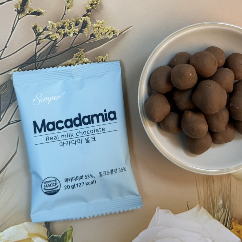 셈페르 마카다미아 밀크 초콜릿 20g x 10개입 벨기에 프리미엄 카카오 : 옐레크