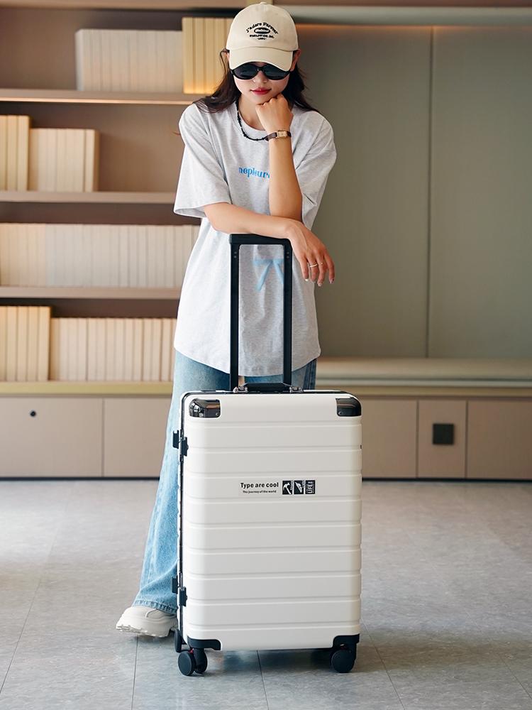 여성용 알루미늄 프레임 여행가방 가방 손잡이 여행용가방 여행용 화이트 A - 상세 이미지 5