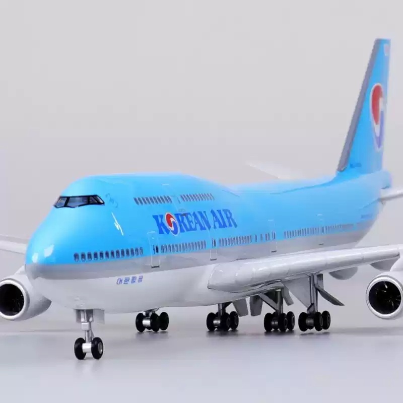 대한항공비행기모형 보잉 B747 여객기 다이캐스트 LED 조명 피규어 항공기 모델 장식품 - 상세 이미지 3