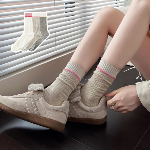 여성양말 무압박 수면 중목 장목 골지 라벨 사계절 양말