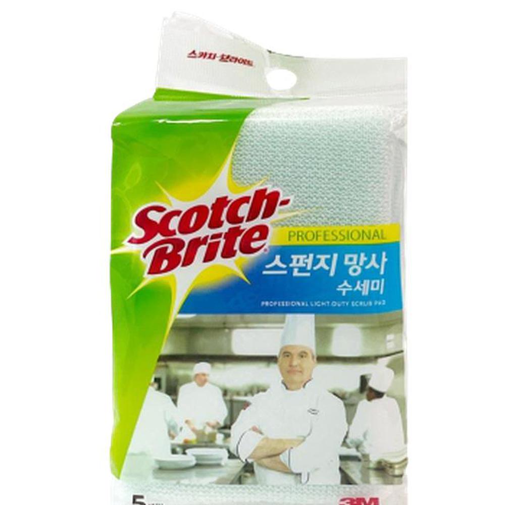 부드러운 설거지 수세미 스펀지 망사형 흠집방지 5개입