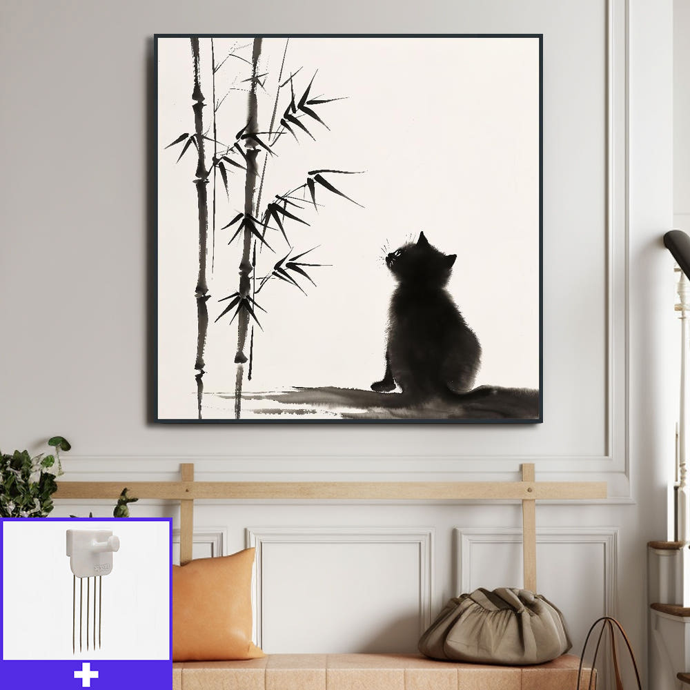 대나무와 고양이 알루미늄 액자