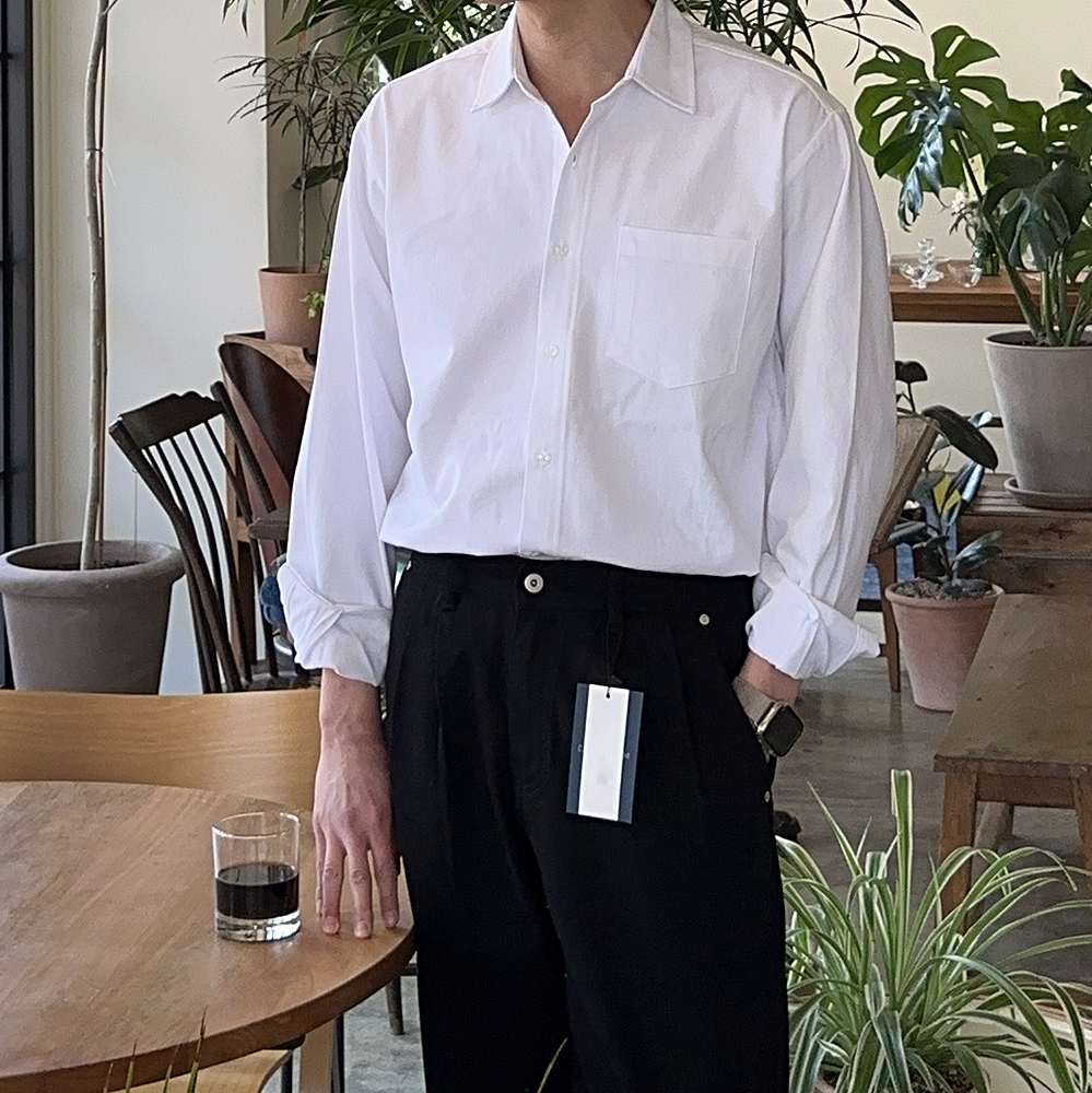 남자 오버핏 셔츠 와이드카라 빅사이즈 남자 셔츠 - 상세 이미지 2