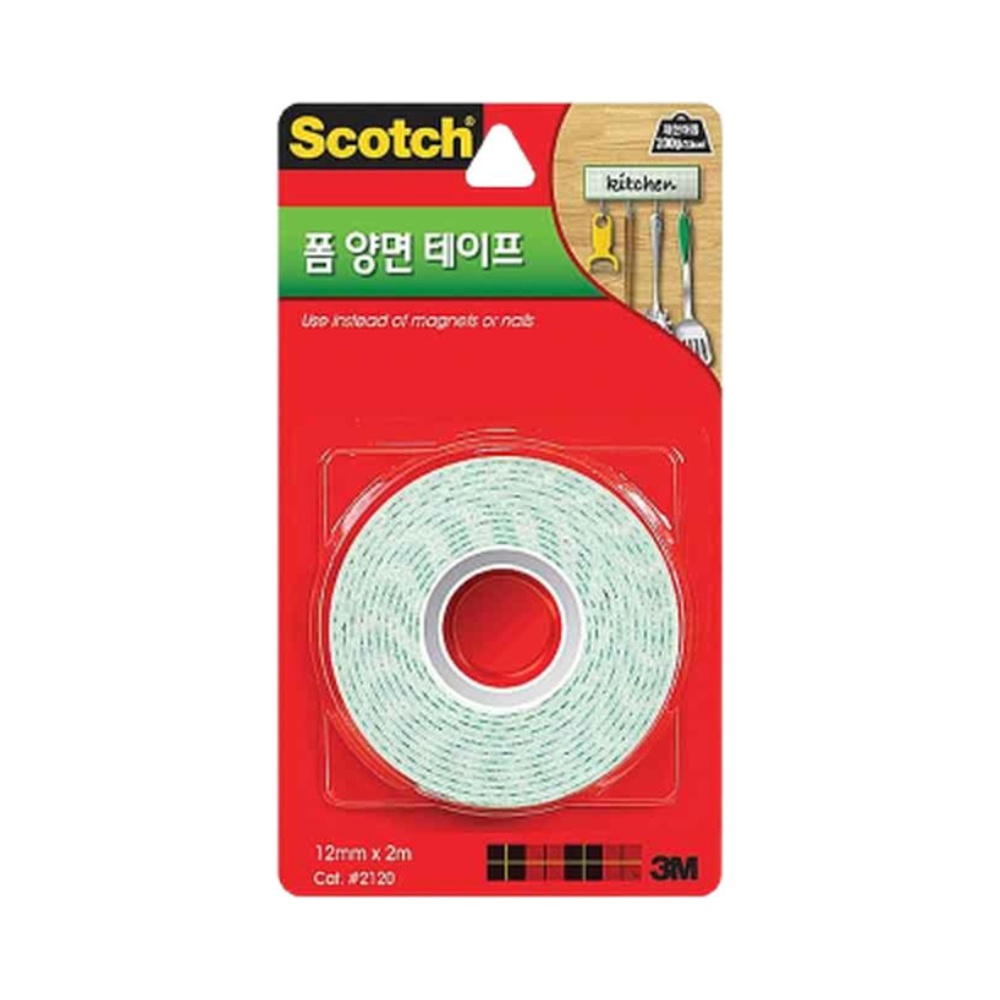 벽면부착 양면테이프 소품 고정 폼타입 12mm 2m