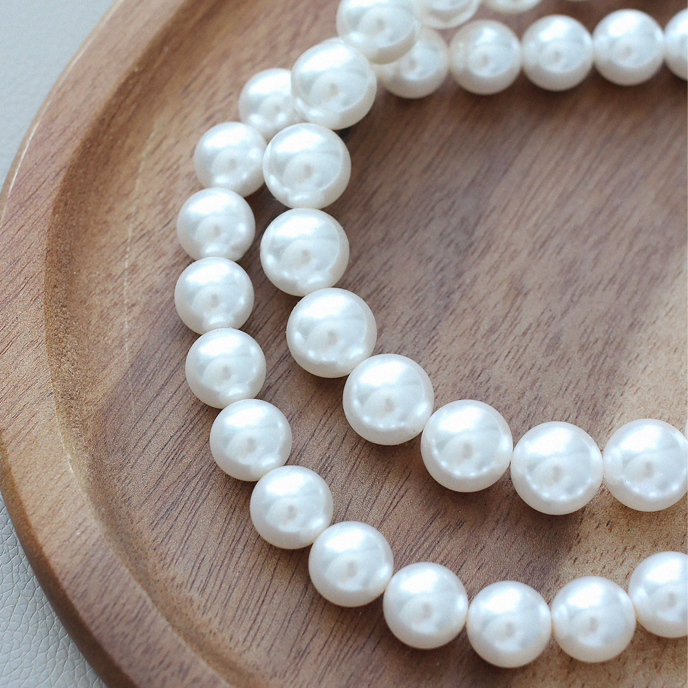 왕진주목걸이 볼드 레진 펄 핵진주 12/14/16/18mm 포인트 네크리스 이미지 8