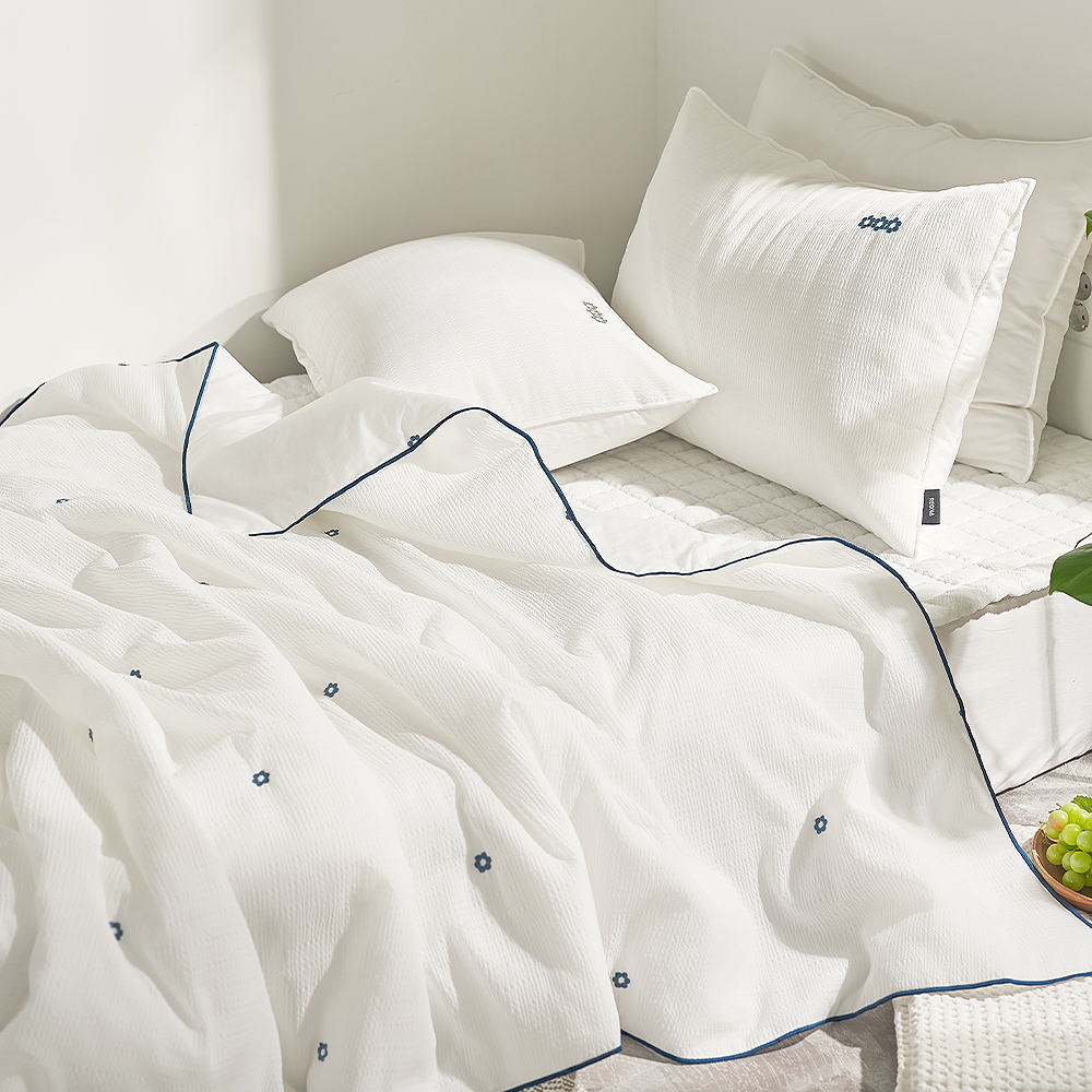 여름패드 설설 스노우 시어서커 SS 논슬립 고정밴드 침대패드