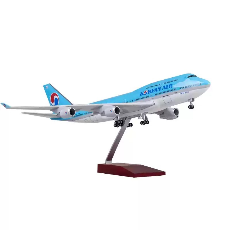 대한항공비행기모형 보잉 B747 여객기 다이캐스트 LED 조명 피규어 항공기 모델 장식품 - 상품 이미지