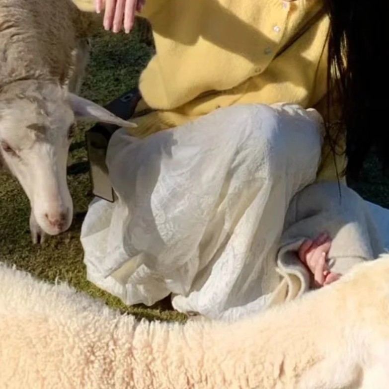 자수 레이스 스커트 레이어드 치마 봄 롱스커트 화이트 고퀄리티 - 상세 이미지 3