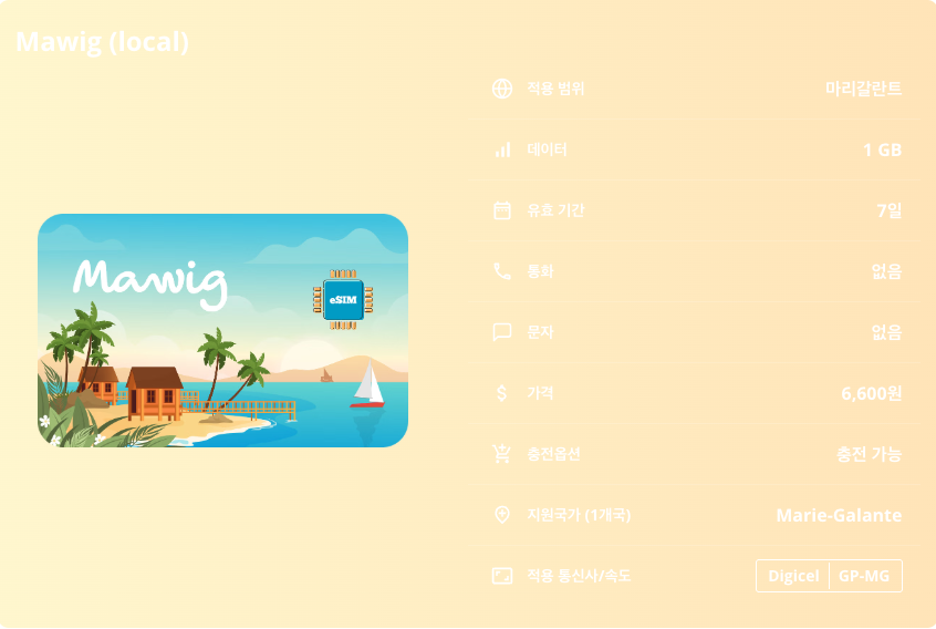 마리갈란트 이심 eSIM Digicel 과들루프 섬 프랑스령 카리브해 해변 역사유적 자연경관 쥬르다롱 숲 해양 스포츠 이심통 - 상세 이미지 5