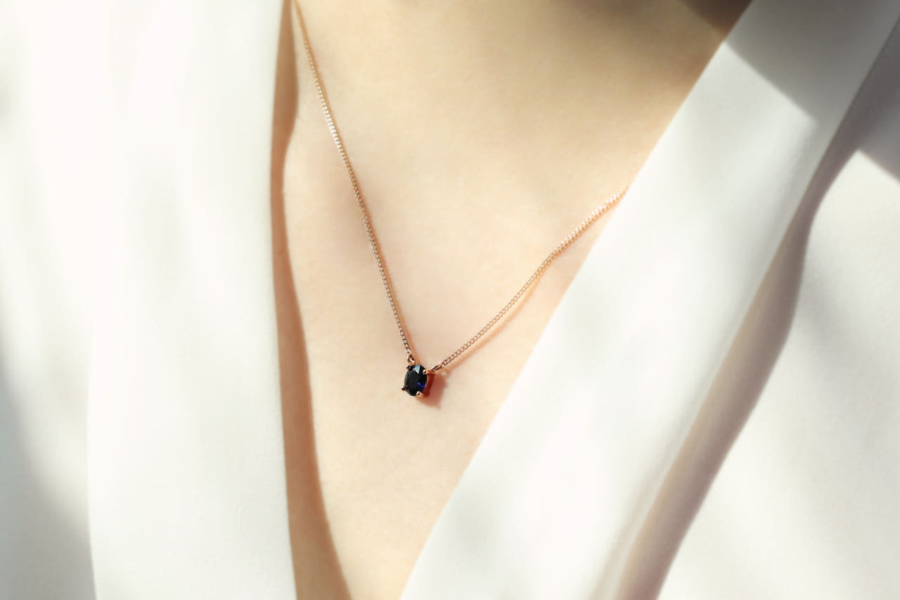 딤플 ﻿14K,18K 천연 5부 블루 사파이어 목걸이 - 상세 이미지 5