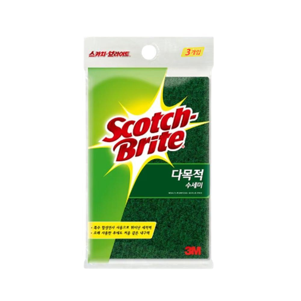 다목적 설거지 수세미 강력세척 나일론부직포 중형, 3개입, 1개