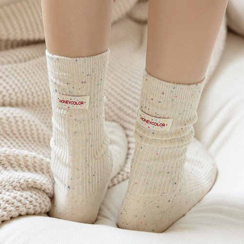 여성양말 무압박 수면 중목 장목 골지 라벨 사계절 양말