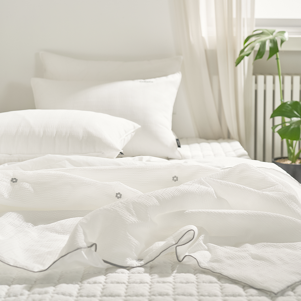 여름패드 설설 스노우 시어서커 SS 논슬립 고정밴드 침대패드