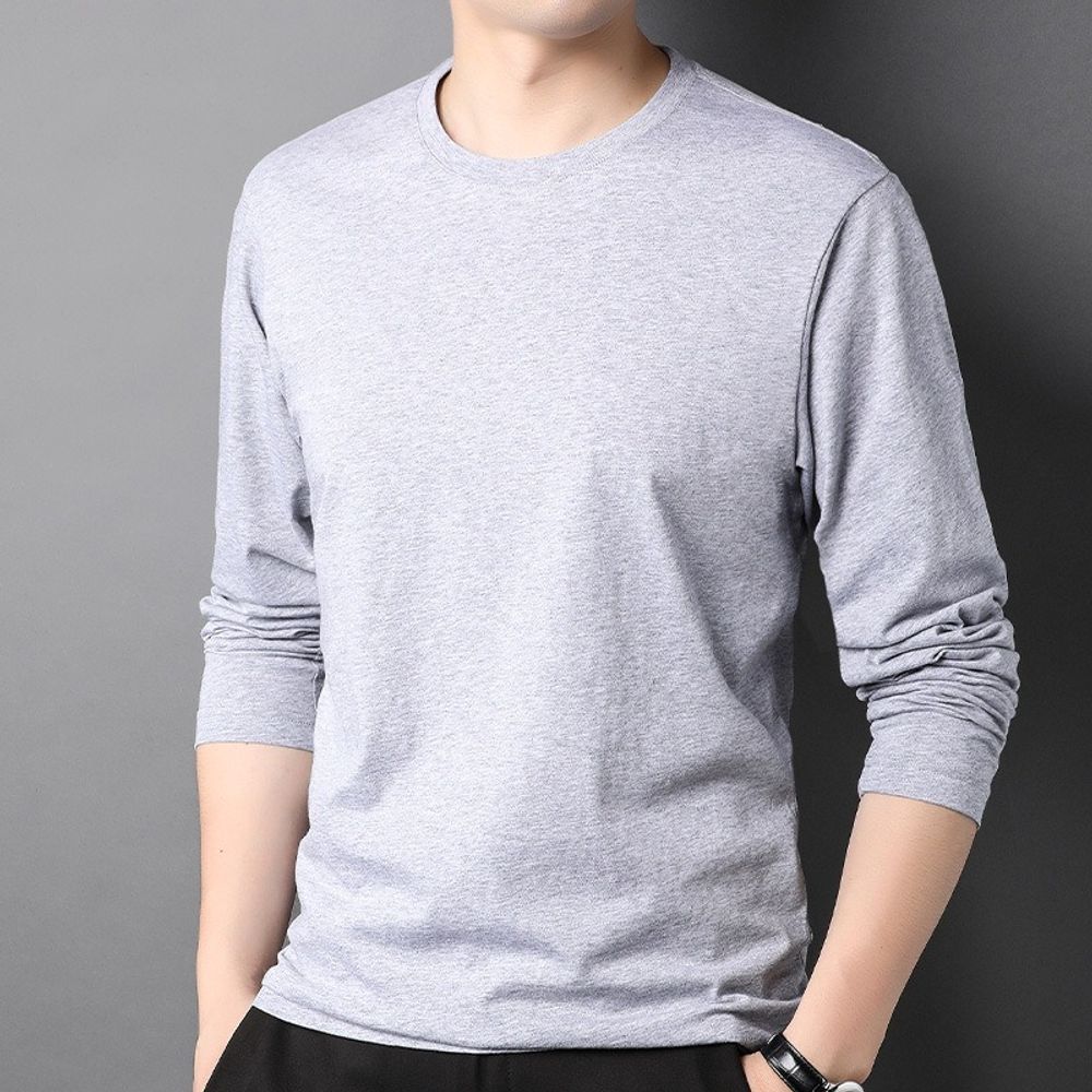 남자 데일리룩 긴팔티 라운드넥 티 봄가을 라운드 긴팔 중년용 롱 슬리브 셔츠 M스포3 : 모두 플로우 2호점