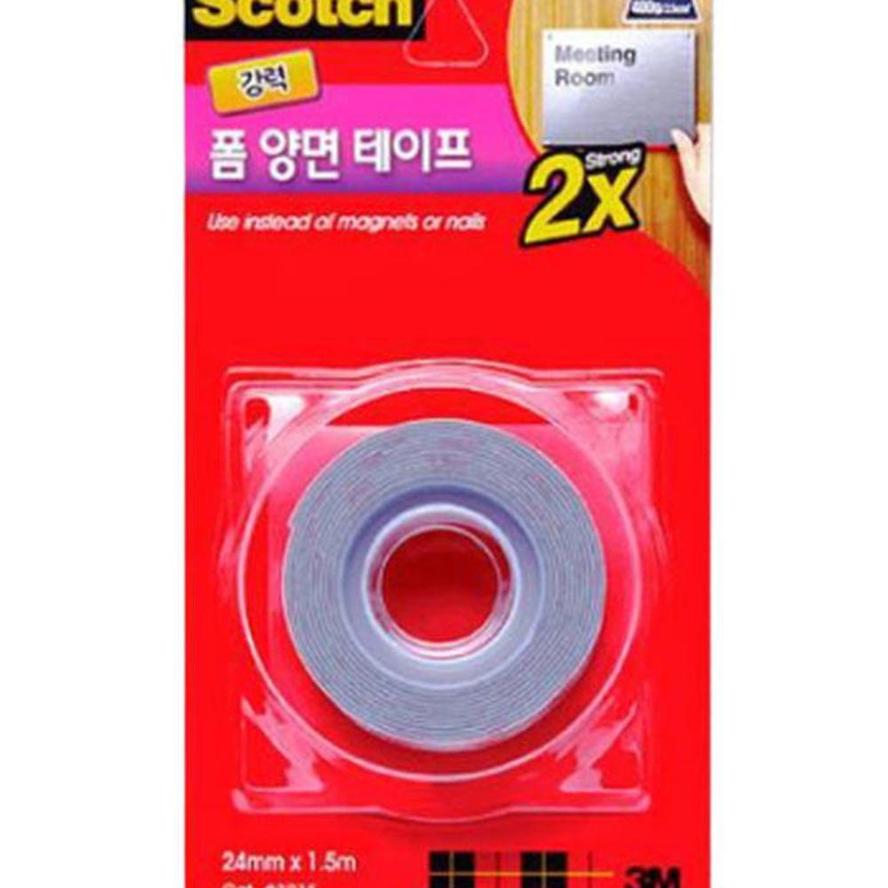 강력 양면테이프 폼테이프 액자 명판 부착 24mm x 1.5m, 1개