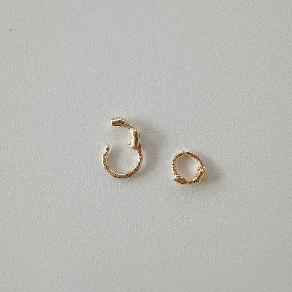 10K 슬림 초미니 원터치 링 귀걸이 미니링 귓바퀴 내경 2.5mm 3.5mm - 상세 이미지 3