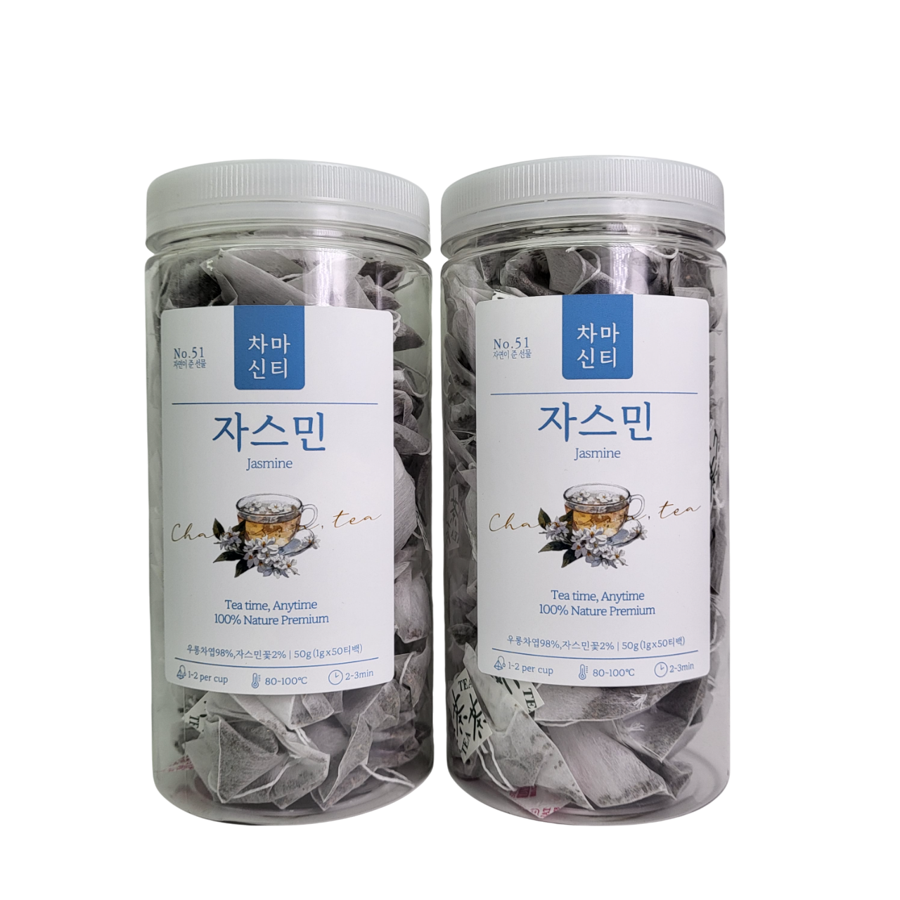 1+1 자스민차 50티백x2개 중국집차 쟈스민 티백 차 티 - 상세 이미지 2