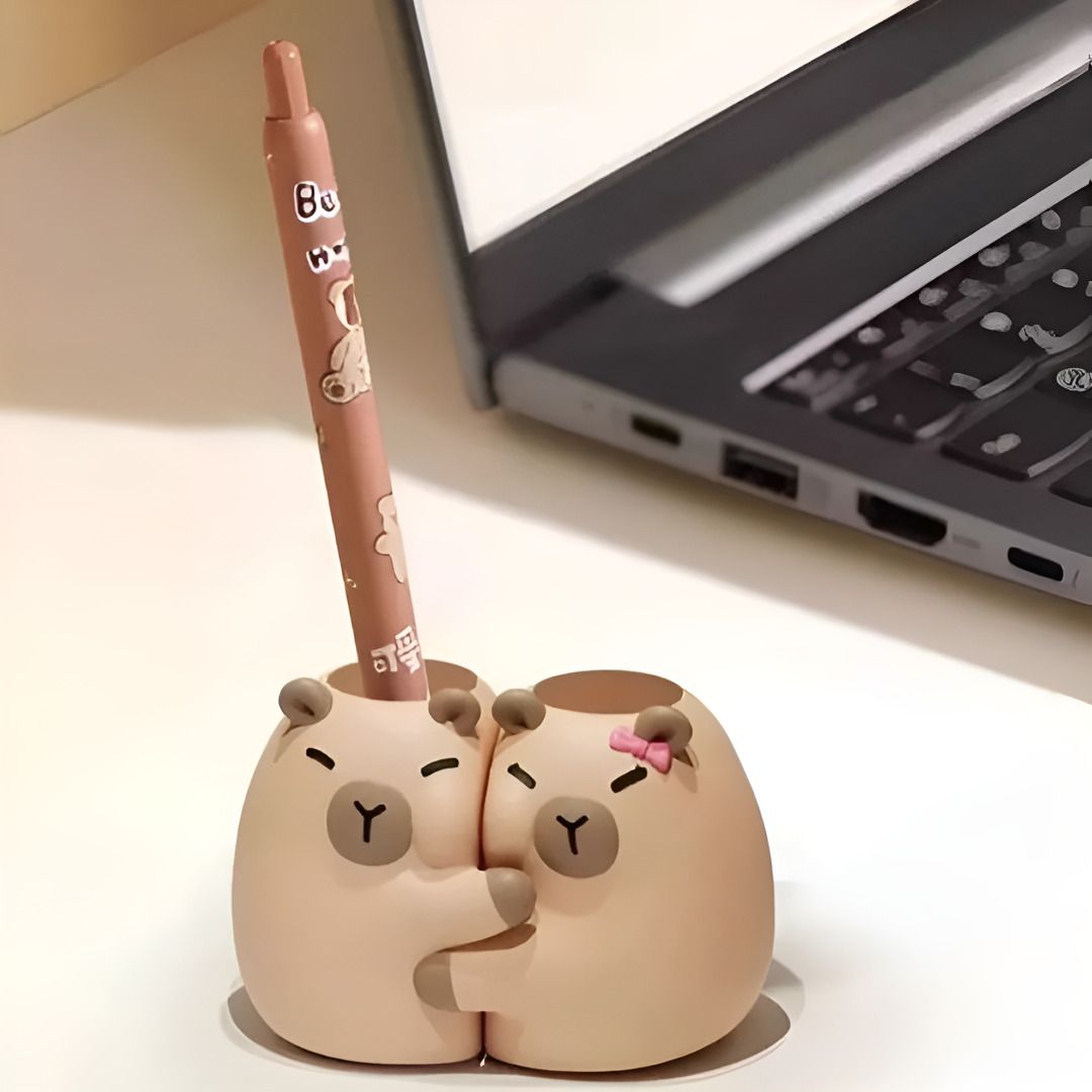 커플 카피바라 칫솔꽂이 칫솔거치대 칫솔 치솔 연필 펜 볼펜 브러쉬 꽂이 통 홀더 걸이 욕실용품정리 - 상세 이미지 5