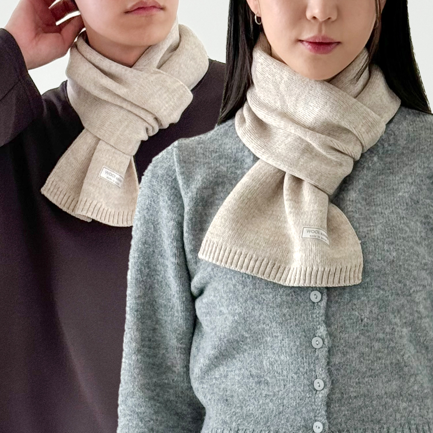 쁘띠목도리 울머플러 커플목도리 니트머플러 - 상세 이미지 3