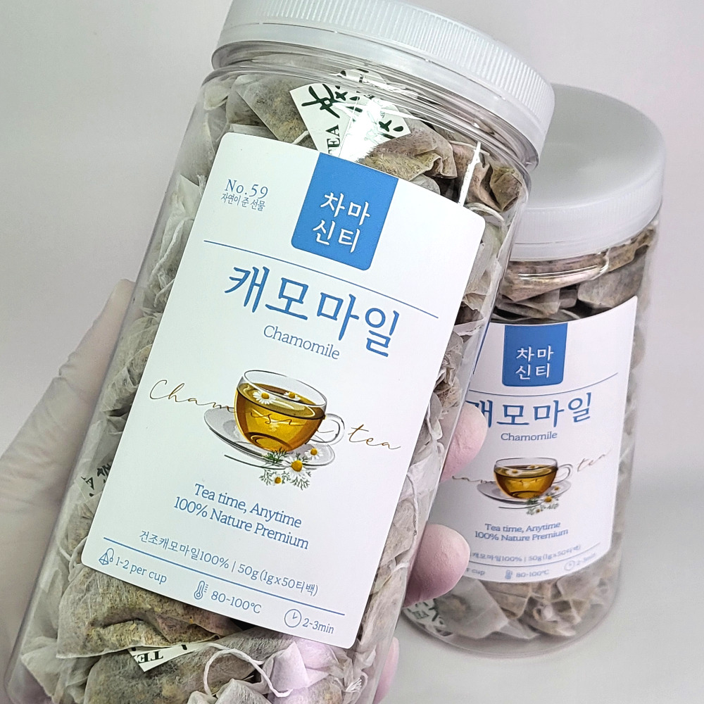 1+1 캐모마일 차 50티백x2개 카모마일티 잠잘오는 카페인없는 차 효능 - 상품 이미지