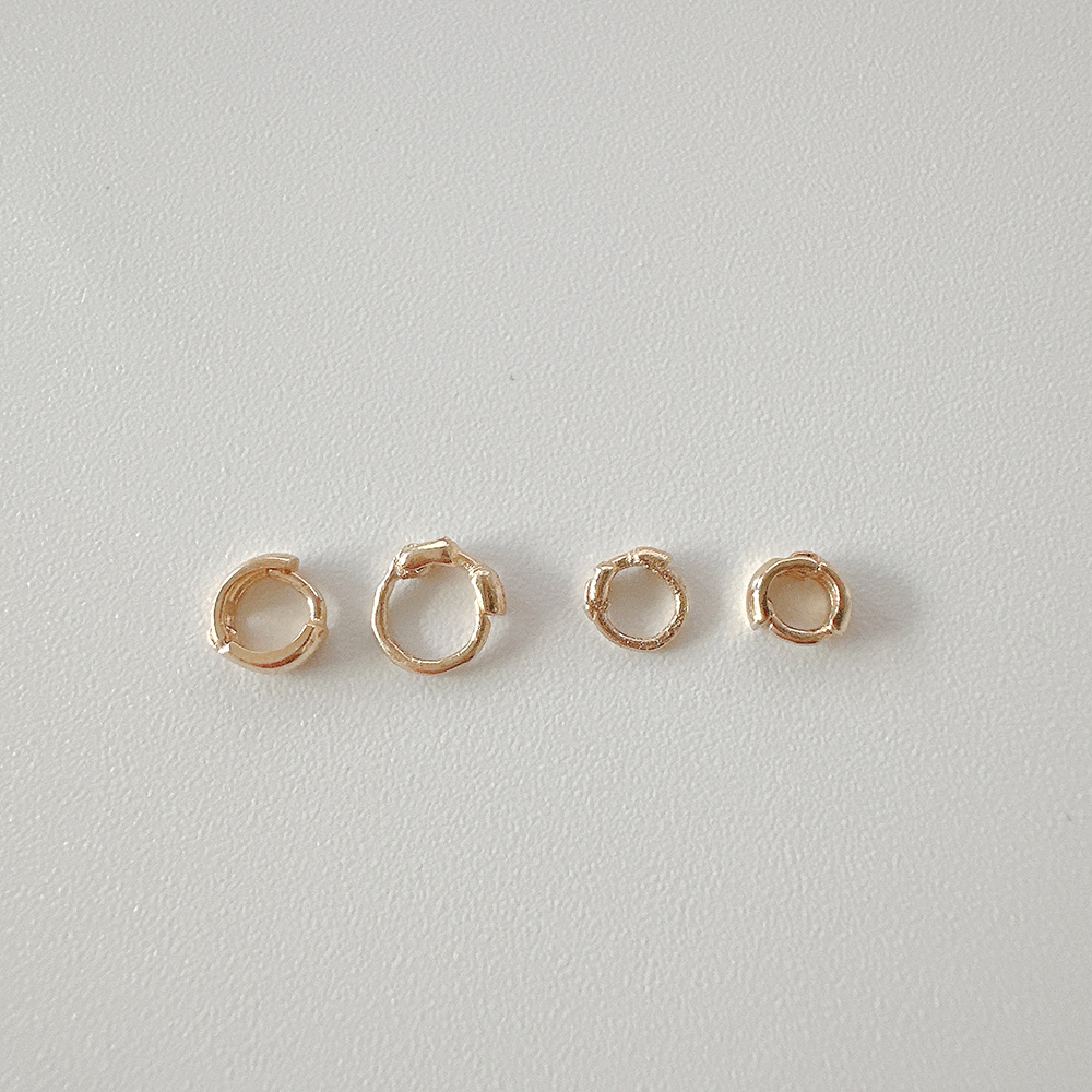 10K 슬림 초미니 원터치 링 귀걸이 미니링 귓바퀴 내경 2.5mm 3.5mm - 상세 이미지 4