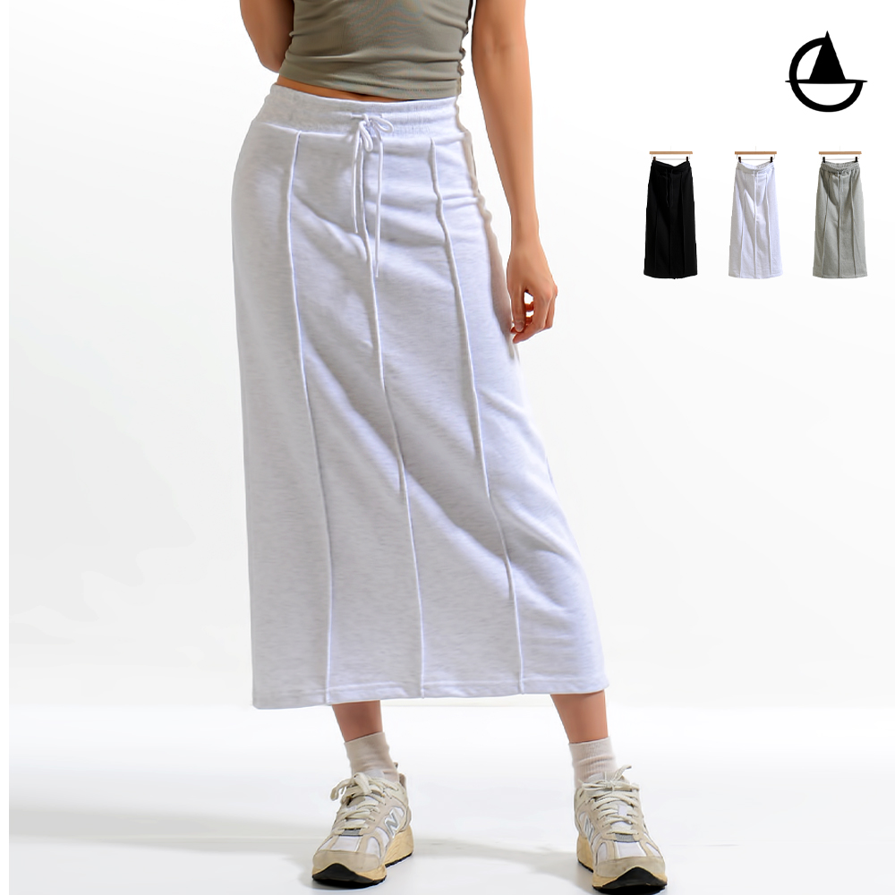 그리니치 밴딩 핀턱 쭈리 롱스커트 트레이닝팬츠 요가복