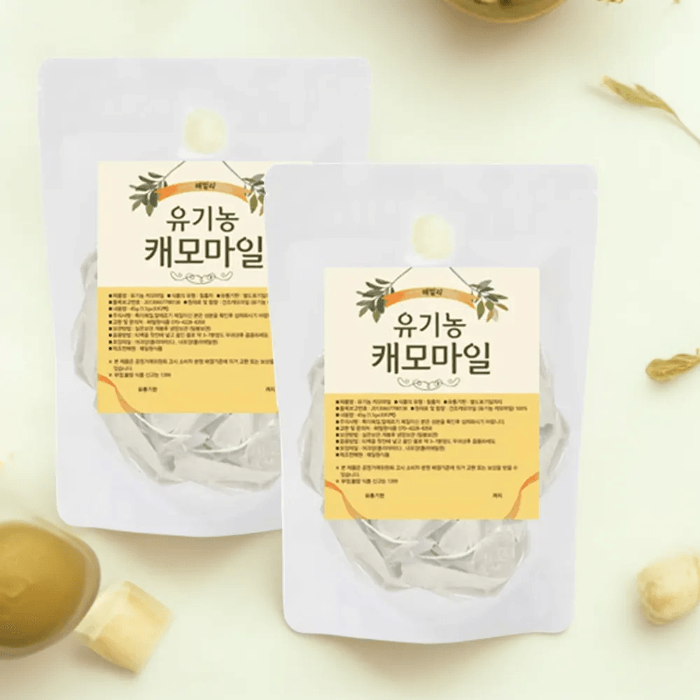 해밀원 유기농 캐모마일 차 티백 30개입 × 1.5g × 2세트 : 앙쥬마인