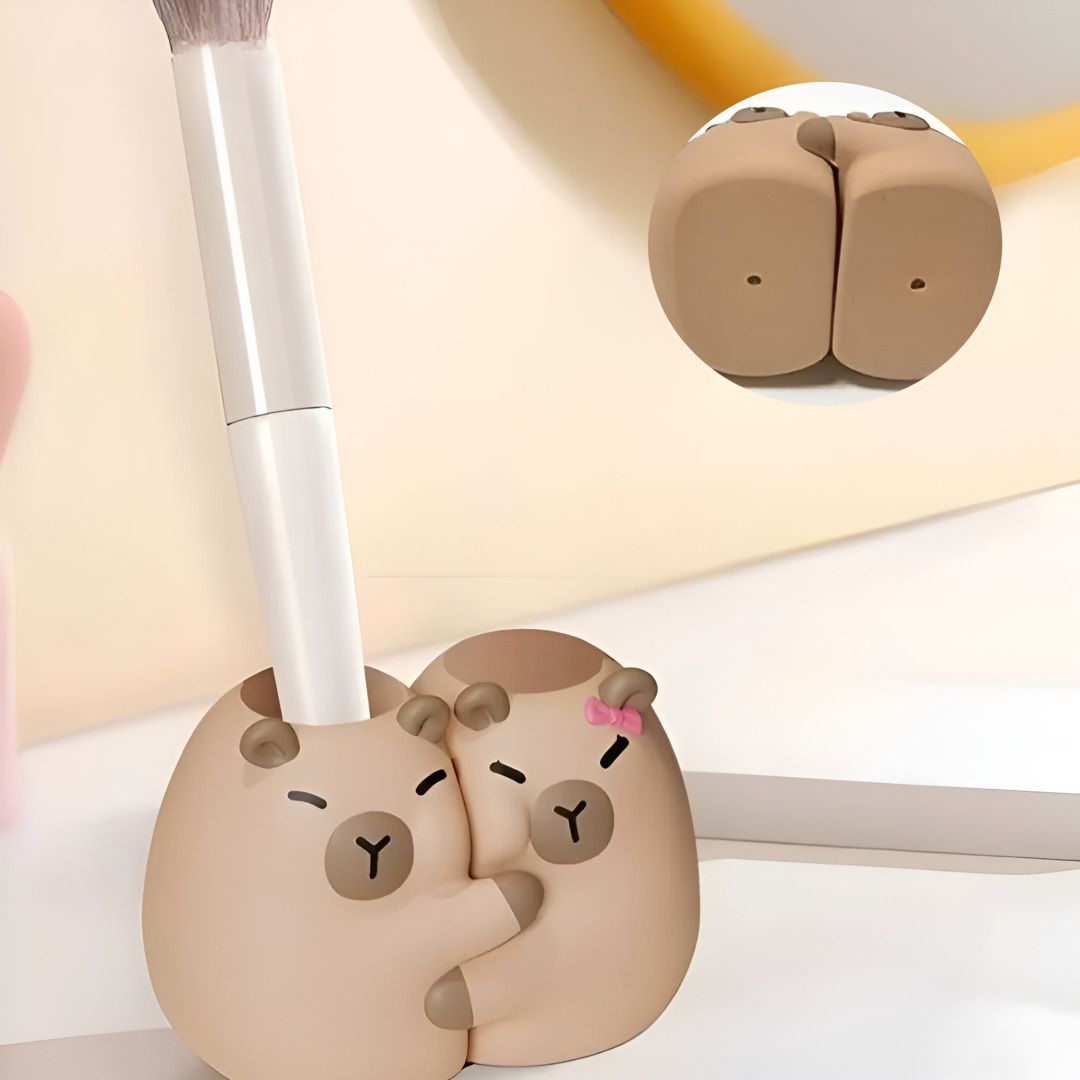커플 카피바라 칫솔꽂이 칫솔거치대 칫솔 치솔 연필 펜 볼펜 브러쉬 꽂이 통 홀더 걸이 욕실용품정리 - 상세 이미지 3