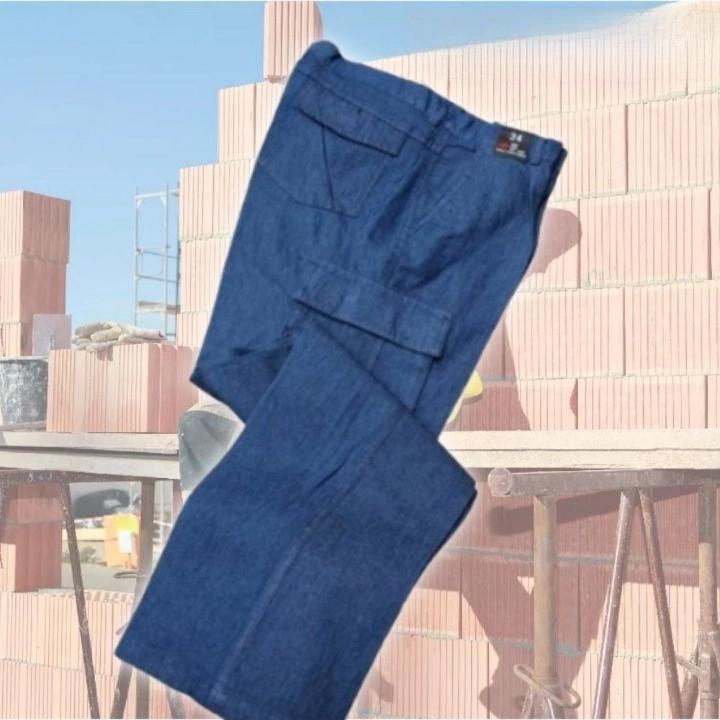 데님 여름용 작업복 바지 네이비 여름 현장 작업복 바지 - 상품 이미지