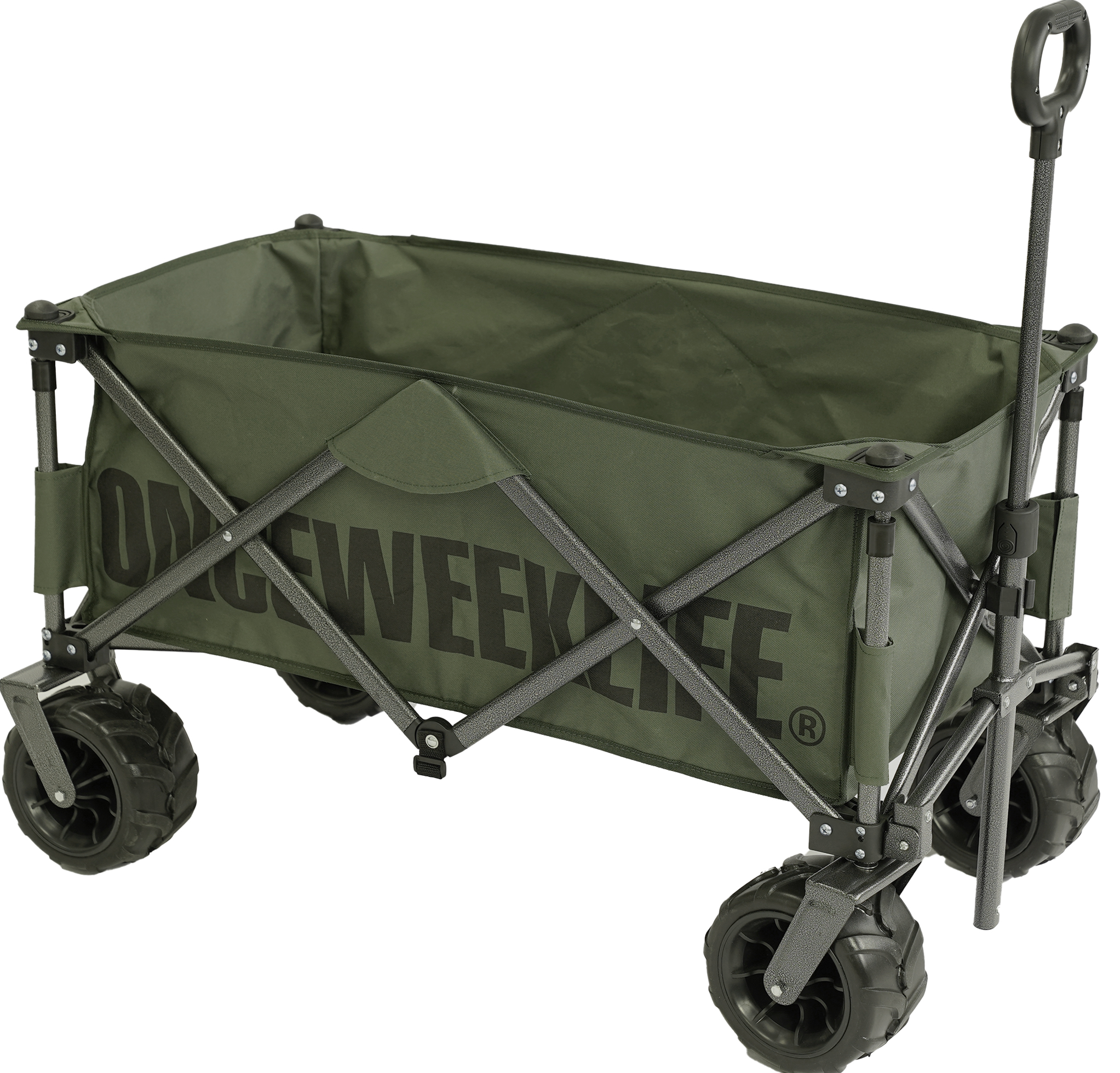 원스위크라이프 대형 캠핑 웨건 접이식 카트 카키