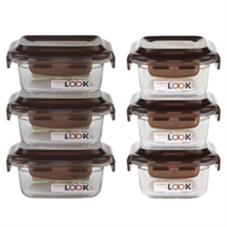 KOMAX 글라스룩 6종 세트 밀폐용기 보관용기