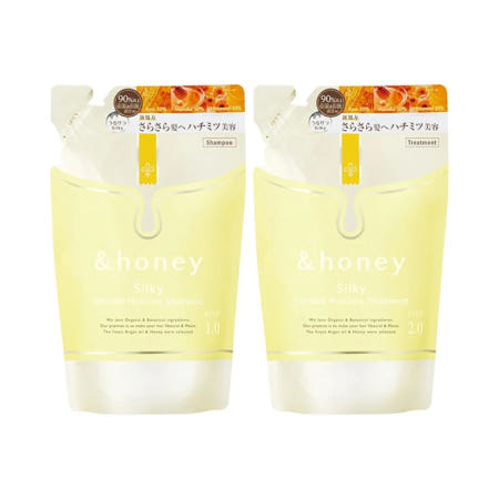 [해외]앤드허니 & Honey 실키 스무스 모이스처 샴푸 트리트먼트 리필 세트