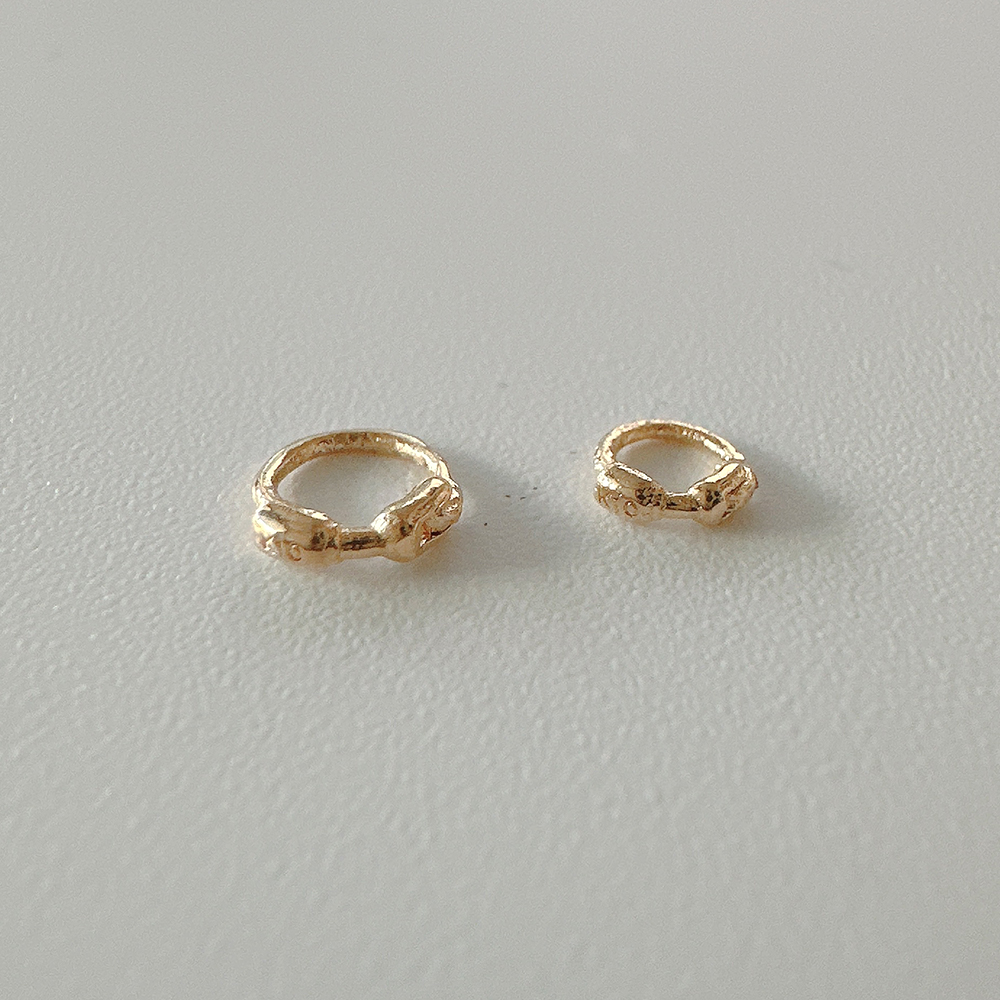 10K 슬림 초미니 원터치 링 귀걸이 미니링 귓바퀴 내경 2.5mm 3.5mm - 상세 이미지 2