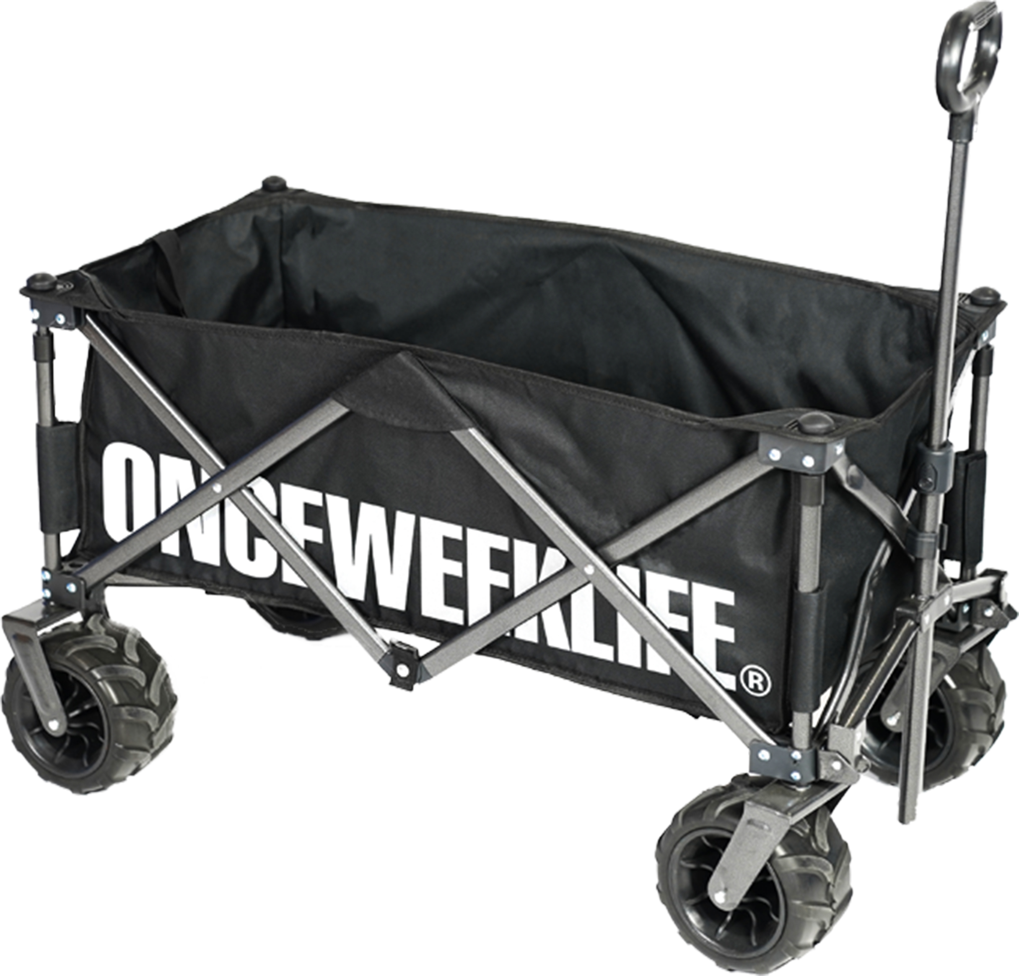 원스위크라이프 대형 캠핑 웨건 접이식 카트 블랙