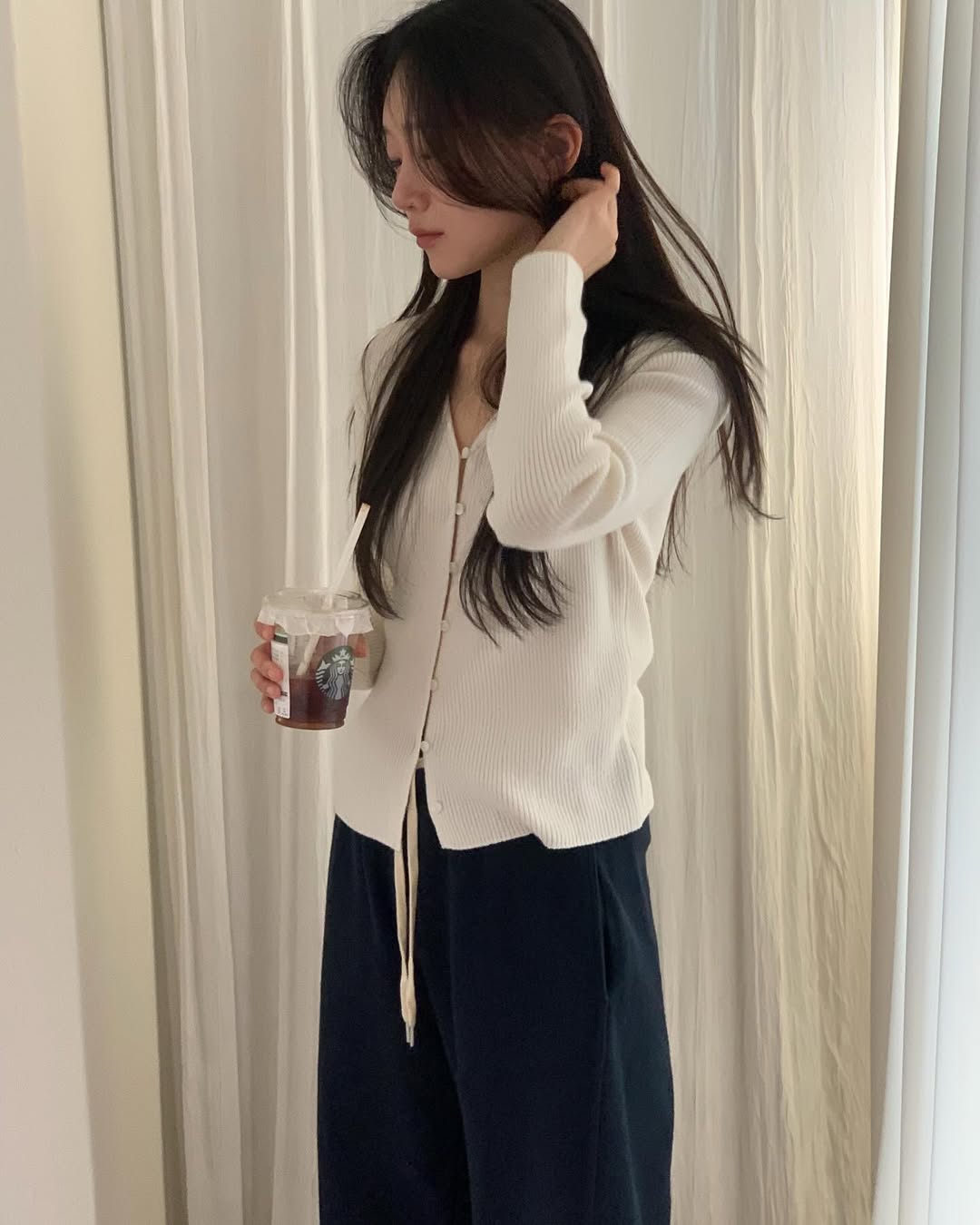 jinsim 진심 세인트 팬츠 코튼 밴딩 일자 와이드 데일리 바지 (2col) 상세 이미지 17