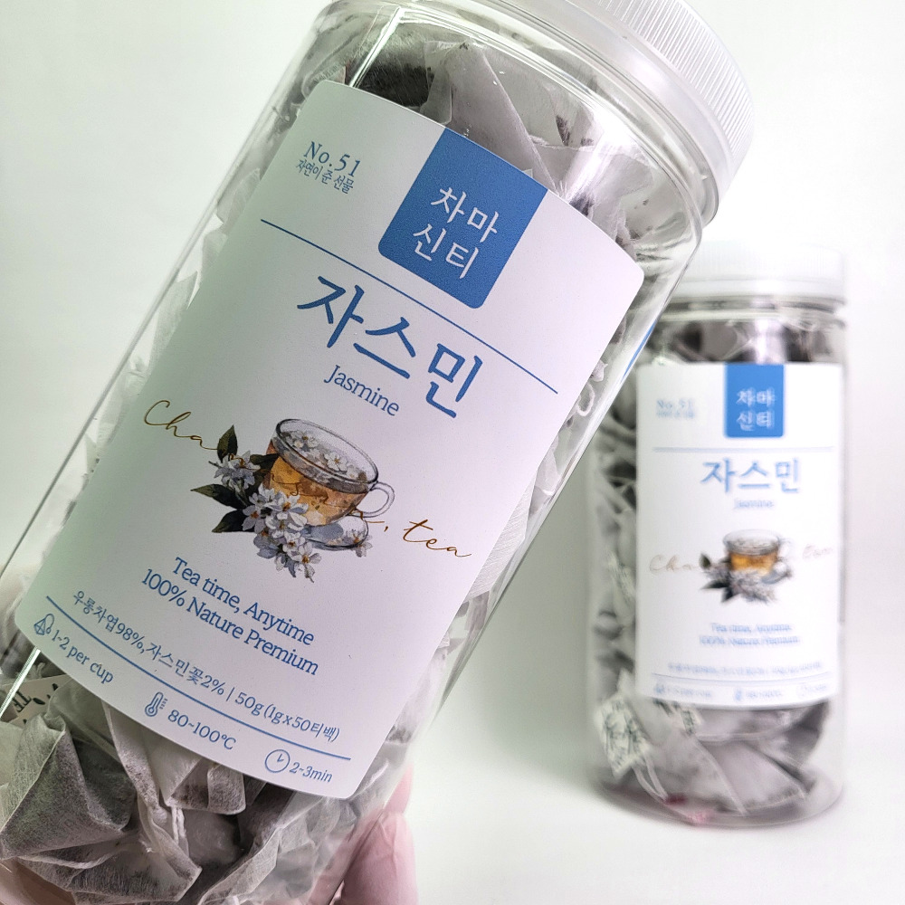 1+1 자스민차 50티백x2개 중국집차 쟈스민 티백 차 티 - 상품 이미지