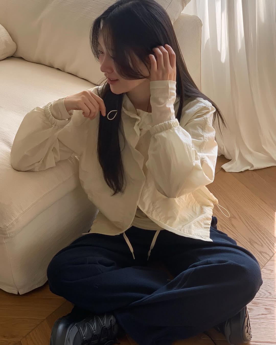 jinsim 진심 세인트 팬츠 코튼 밴딩 일자 와이드 데일리 바지 (2col) 상세 이미지 22