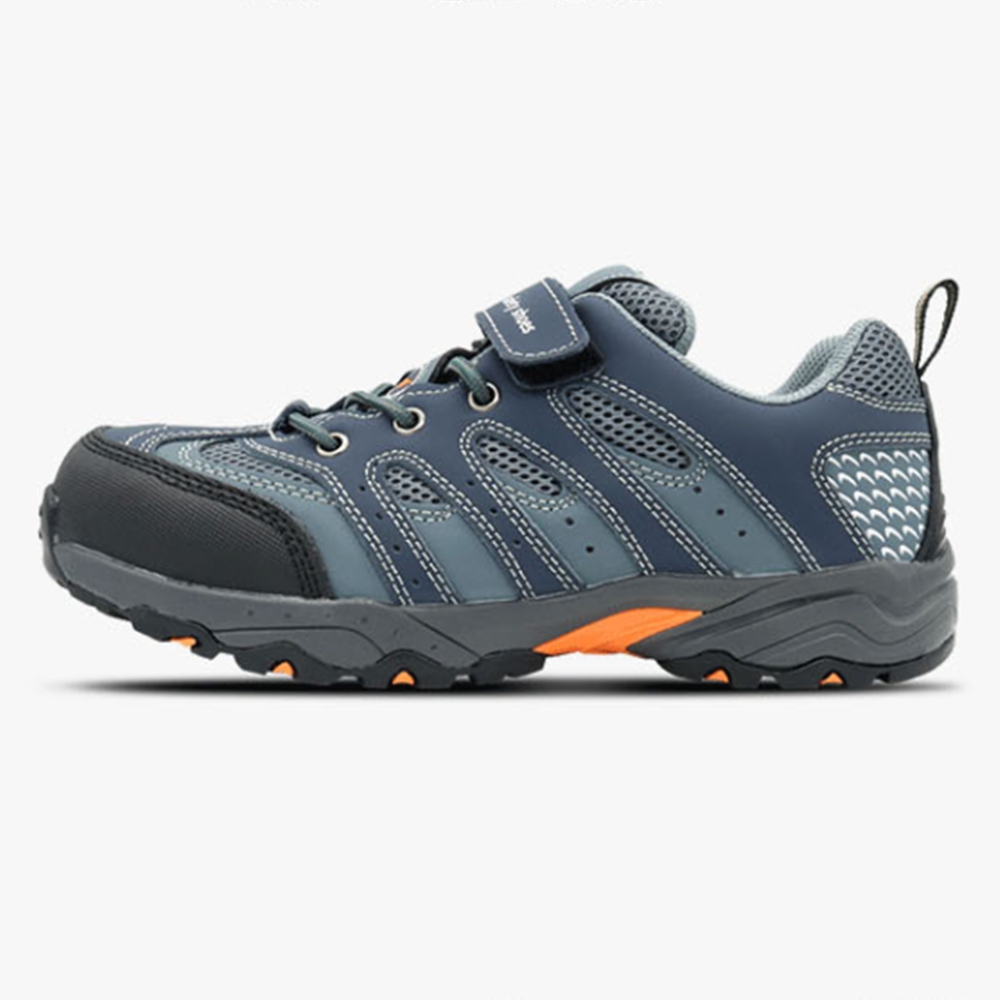 편리한 매쉬 안전운동화 4인치 찍찍이 현장 기능성안전화 경량작업화 블루 그레이 - 상품 이미지