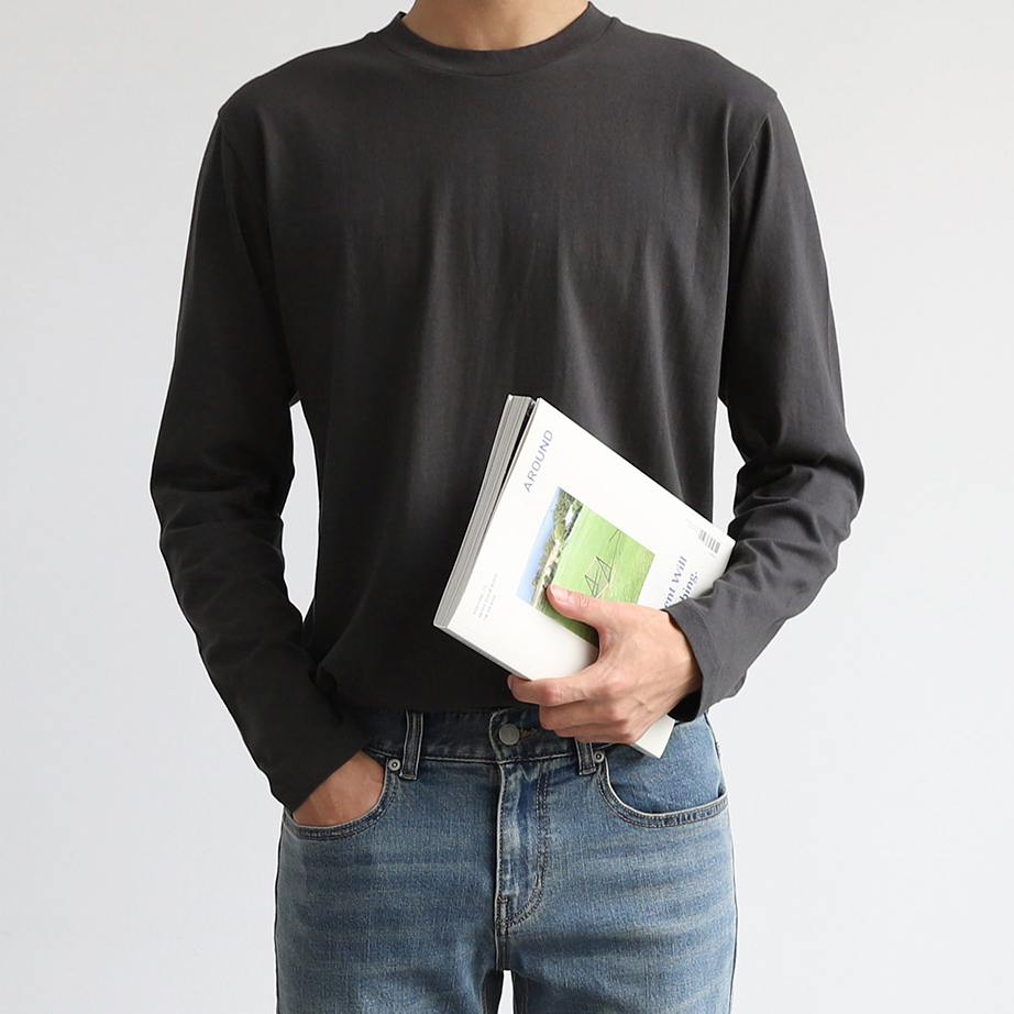 흰색면티 쭉티 무지긴팔티 이미지 3