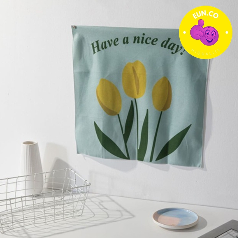 튤립 패브릭 포스터 소형 창문그림 벽데코 가리개 벽꾸미기