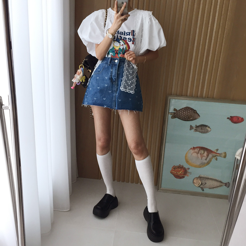 프링 물결 라인 시스루 펀칭 레이스 자수 숄머플러 가디건 상세 이미지 16