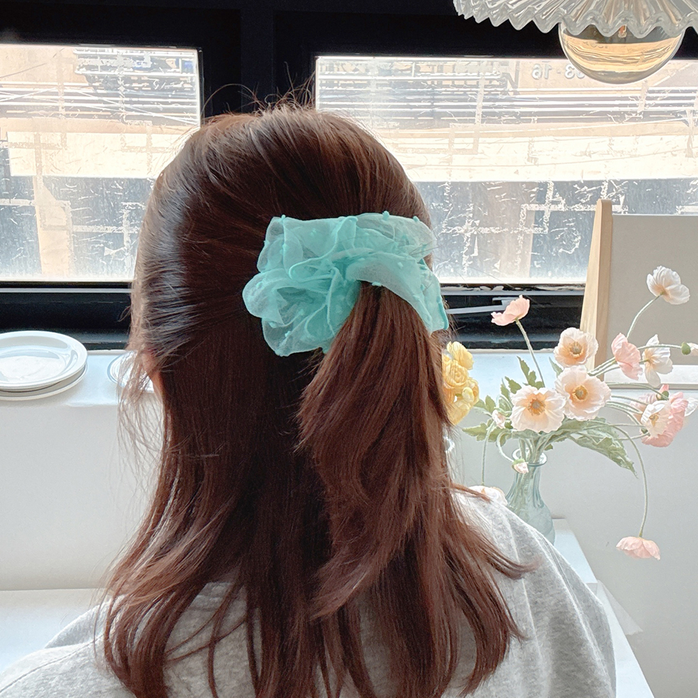 오간자스크런치 쉬폰머리끈 곱창밴드 헤어슈슈 똥머리밴드 - 상세 이미지 4