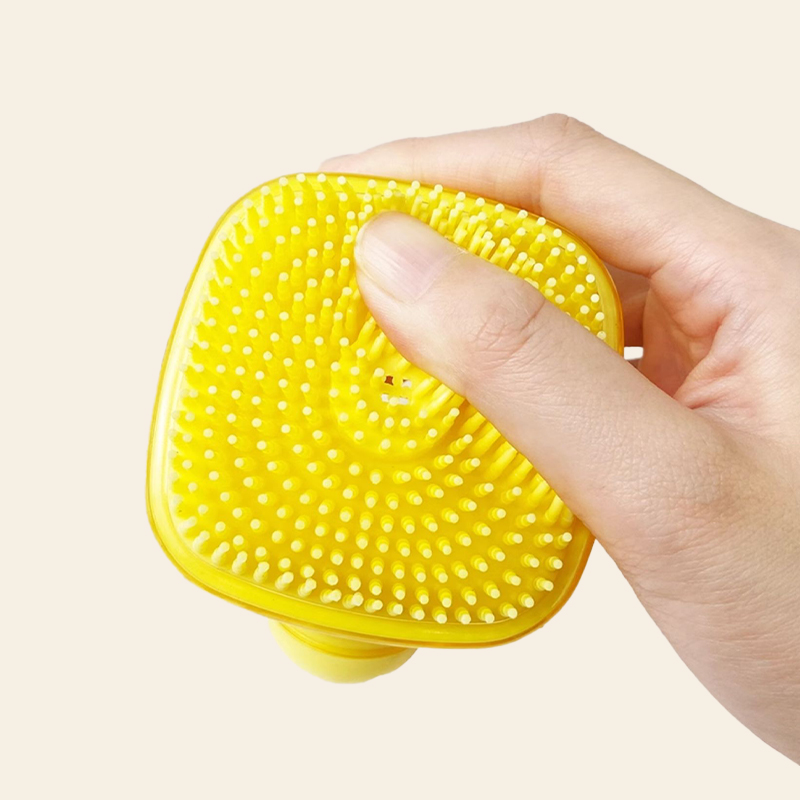 강아지 목욕브러쉬 샤워브러쉬 목욕빗 거북이모양 옐로우, FREE(One size)