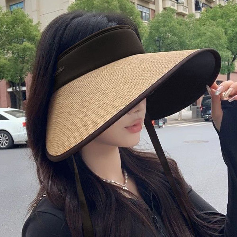 여성 버킷햇 여름 햇빛가리개 바캉스 챙모자 라탄 썬캡 1+1 - 상세 이미지 3