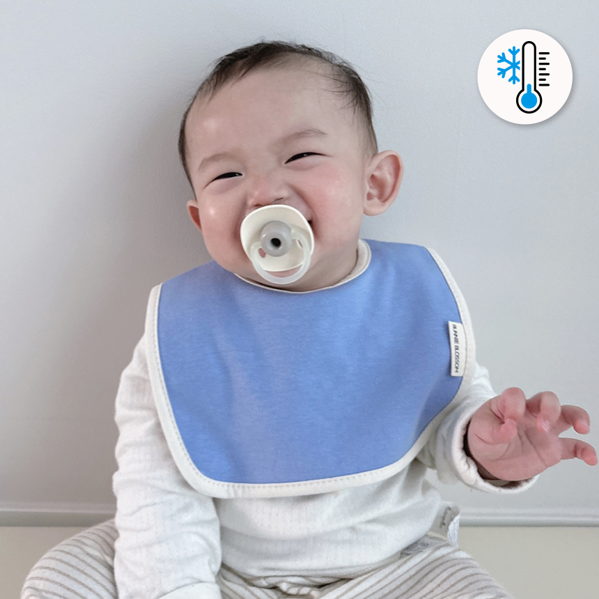 [바니블라썸] 에어매쉬 여름 메쉬 턱받이 아기 빕 이유식턱받이 침받이 화이트에어롤링