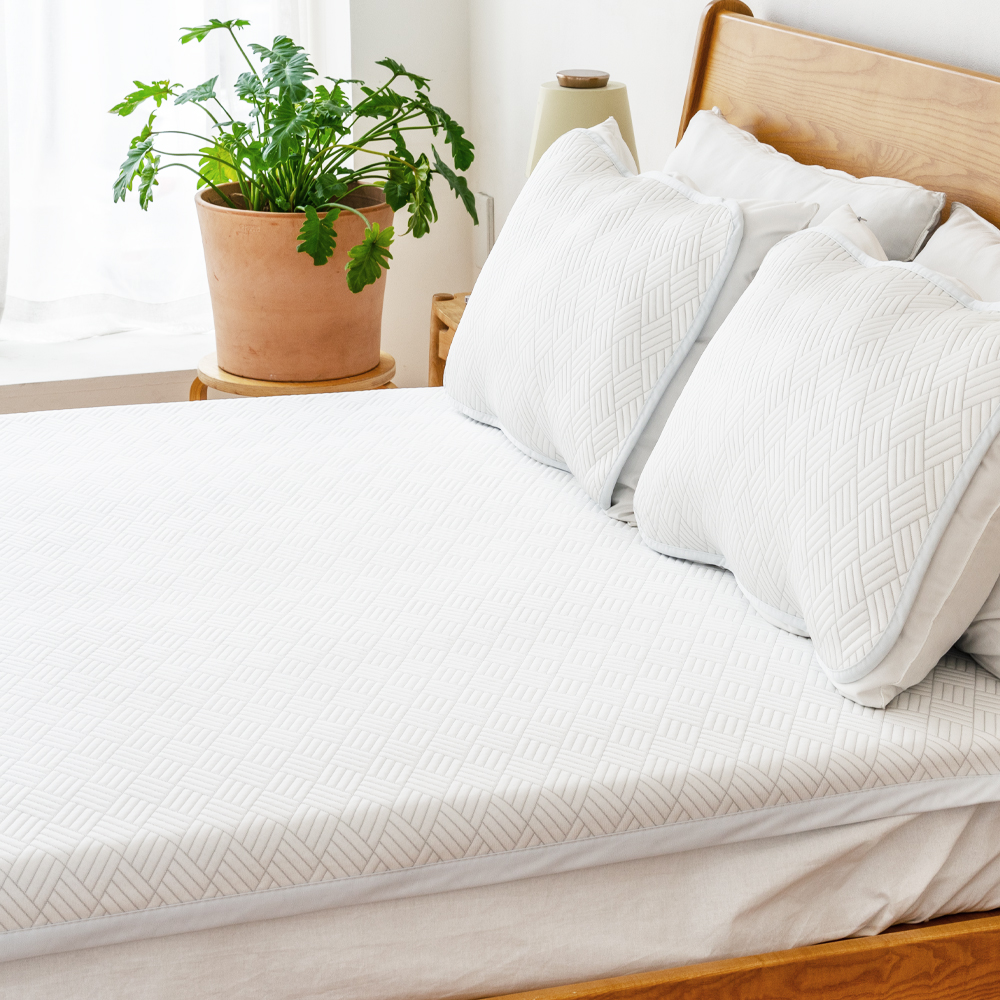 아이스론 쿨 냉감 밴드형 여름 침대 냉감패드+베게커버 세트 타입B_(아이스론B), K x 침대패드+베개커버 2EA