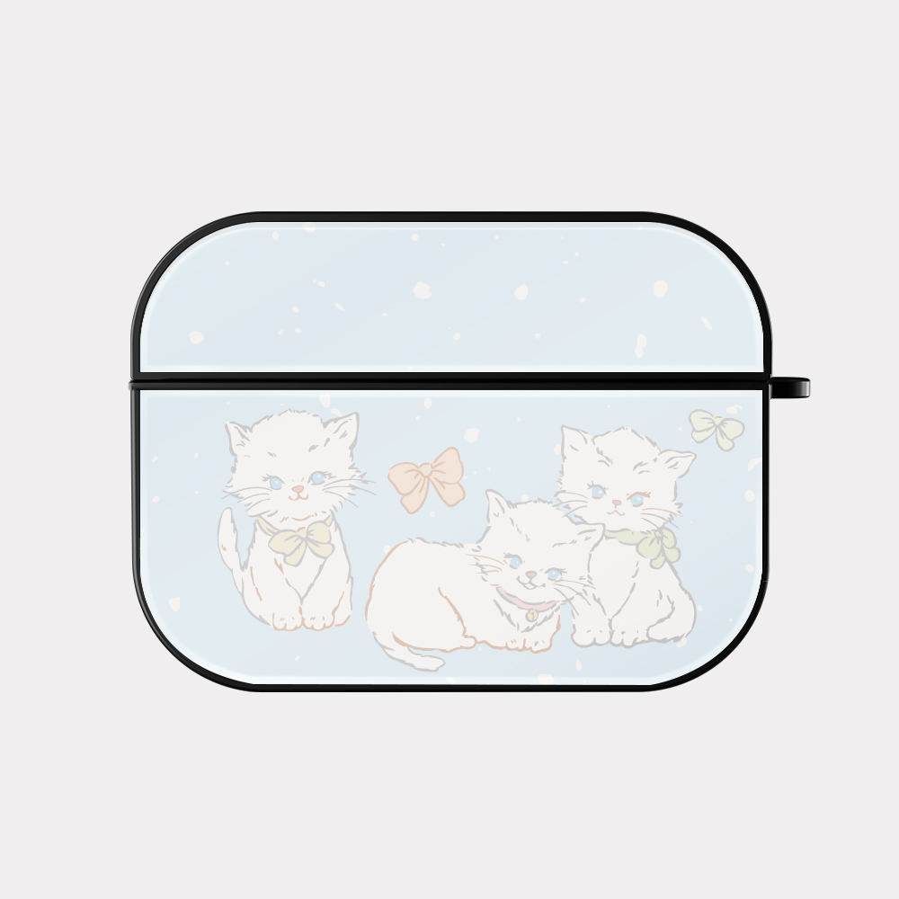 ribbon cat drawing 에어팟 프로 케이스 하드 범퍼 - 상세 이미지 2