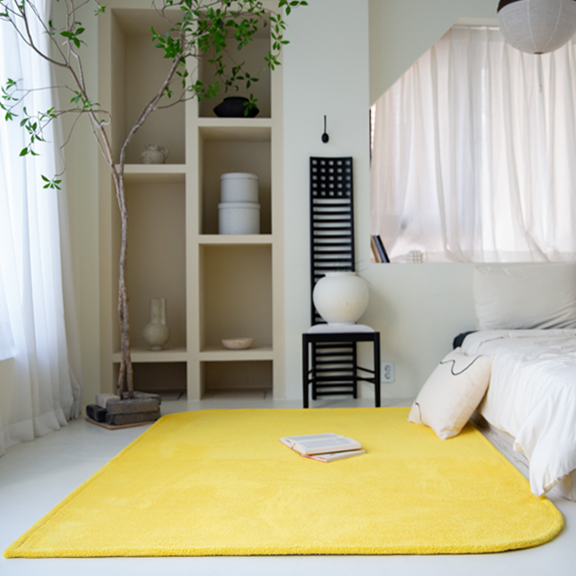 [스케치] 먼지없는 사계절 극세사 러그 거실 카페트 물세탁 단모 대형 그린 150x200