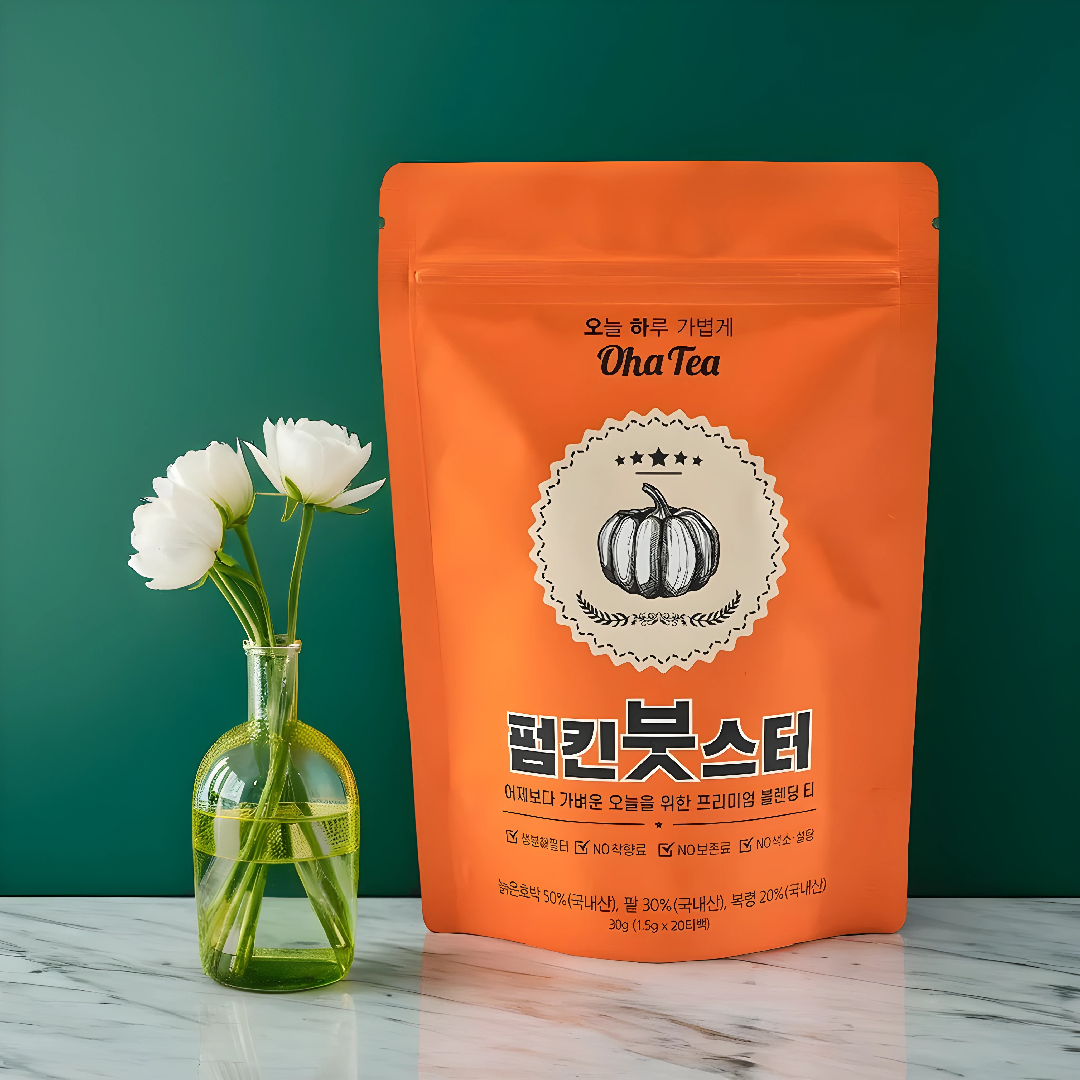 프리미엄 펌킨붓스터 물 붓기 팥 복령 호박 빠지는차 빼는차 국내산 생분해필터 - 상세 이미지 2