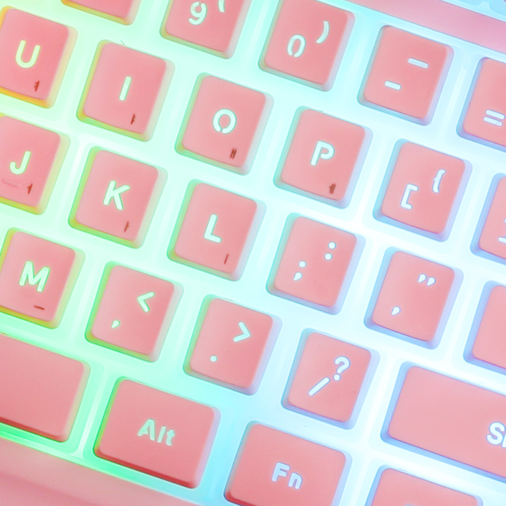 가츠 X104 푸딩 PBT 키캡 RGB 핑크 보글보글 멤브레인 독거미 저소음 키보드 이미지 8